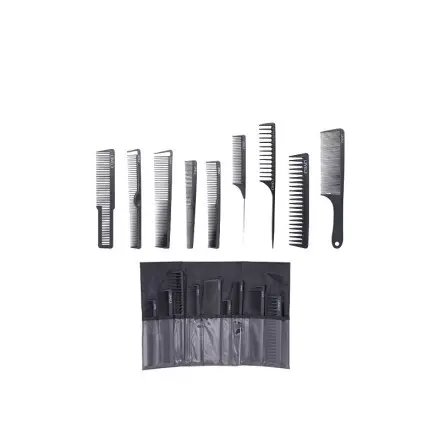 [42690] SET DE 9 PEINES NEGRO CON FUNDA - LEVEL3