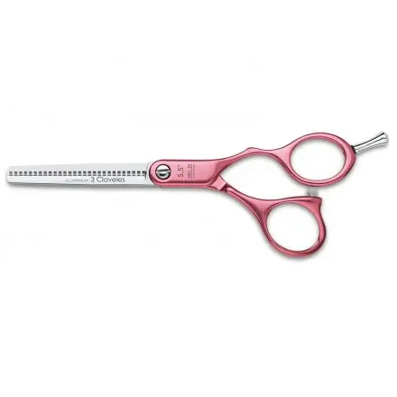 [38039] TIJERA ESCULPIR DURALUMINIO ROSA ES 28 5.5" D- 3 CLAVELES